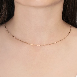 สร้อยคองูแฟชั่นแบบสิงคโปร์14K สีโรสเหลืองขาวทอง - Product Image 6