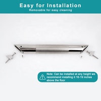 Repose-pieds de douche d'angle en chrome poli pour le rasage des jambes, en acier inoxydable, fixation murale pour salle de bain