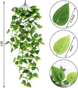 Plantes artificielles suspendues, vente en gros d'usine, fausses feuilles de <span class=keywords><strong>lierre</strong></span>, pour mur de maison, <span class=keywords><strong>chambre</strong></span> et Patio, décoration intérieur et extérieur, 3,6ft - Product Image 3