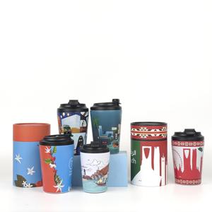 Tazze da Caffè Riutilizzabili da 360ml con Coperchio Antigoccia, Ecologiche e Sostenibili <span class=keywords><strong>in</strong></span> <span class=keywords><strong>Acciaio</strong></span> Inox, Tumbler da Viaggio per Auto con Isolamento Sottovuoto - Product Image 4