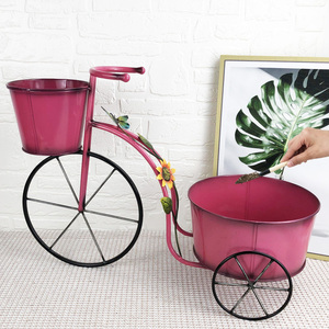 Recién llegado, estante <span class=keywords><strong>de</strong></span> flores para bicicleta <span class=keywords><strong>de</strong></span> arte del hierro, maceta creativa para exteriores, adornos para balcón, patio, soporte para maceta - Product Image 1