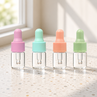 Flacon compte-gouttes en verre transparent miniature pour distributeur de liquides cosmétiques et de soins de la peau DIY