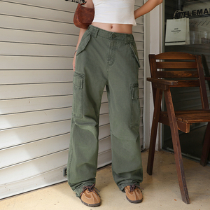 <span class=keywords><strong>Pantaloni</strong></span> Larghi da <span class=keywords><strong>Donna</strong></span> Personalizzati, <span class=keywords><strong>Pantaloni</strong></span> Dritti con Tasche Multiple, Vestibilità Comoda, <span class=keywords><strong>Pantaloni</strong></span> Sportivi, <span class=keywords><strong>Pantaloni</strong></span> <span class=keywords><strong>Cargo</strong></span> da <span class=keywords><strong>Donna</strong></span> - Product Image 3