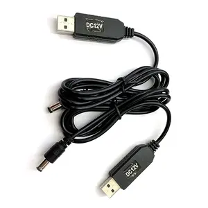 OEM USB升压转换器电缆5v至9V 12V 1A升压电源电缆路由器LED汽车升压电缆DC 5.5 2.1毫米