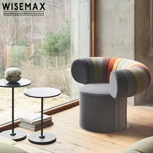 WISEMAX 가구 간단한 예술 북유럽 새로운 예술 작풍 여가 의자 직물 색깔 창조적인 조합 소파