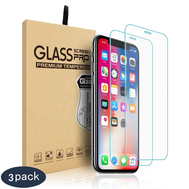 2 Packs 3 Packs 9H Tempered Glass Screen Protector for iPhone 13 12 11 Pro Max X/XS XR MAX 8 7 6 Plus