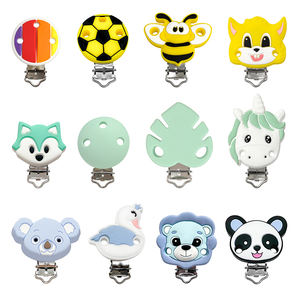 Venta al por Mayor de Clips para Chupetes de Bebé con Forma de Animales, Hechos a Medida, 100% Naturales, de Grado Alimenticio, No Tóxicos, de Silicona, en 10 Colores - Product Image 1