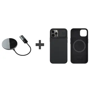 Nillkin Siliconen Magneet Case & Snelle 7.5W/15W Magnetische Draadloze Oplader Set Voor Iphone12/13 Serie