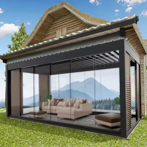 Pérgola inclinada moderna de cristal independiente con masaje para Villa Hotel, <span class=keywords><strong>piscina</strong></span> verde al aire libre para almacenes, pérgola de cristal independiente con masaje en el exterior de la marca - Product Image 5