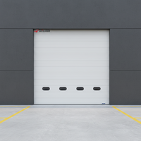 Porte sectionnelle électrique industrielle moderne en alliage d'aluminium, certifiée CE, coupe-vent, robuste, insonorisée 60 dB