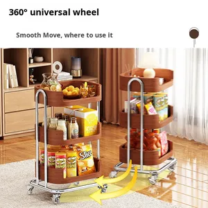 Carrito <span class=keywords><strong>de</strong></span> Almacenamiento Estilo Vintage para Aperitivos, Mueble <span class=keywords><strong>de</strong></span> Almacenamiento Móvil para Sala <span class=keywords><strong>de</strong></span> Estar, <span class=keywords><strong>Mesa</strong></span> <span class=keywords><strong>de</strong></span> Centro y Sofá, Aparador - Product Image 5