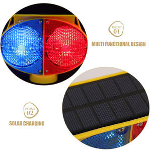 ไฟตัดขวาง LED พลังงานแสงอาทิตย์, ความสว่างสูงสีแดงสีน้ำเงินกะพริบไม่สะท้อนแสงโดยไม่มี<span class=keywords><strong>เสียง</strong></span>เตือนความปลอดภัยในการจราจร - Product Image 3