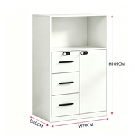 Armoire de bureau moderne en métal, étagères ouvertes, 3 tiroirs, serrure à code, grande capacité, gain de place, écologique, durable, armoire à dossiers