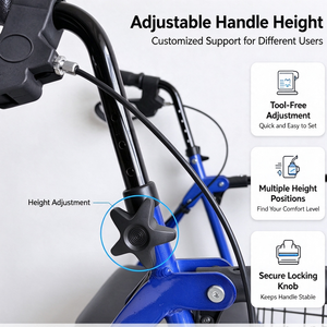 Robuster KD <span class=keywords><strong>Rollator</strong></span> mit Schaumstoffsitz, Abnehmbaren Beinen für Einfaches Packen, Bremssystem & Korb für Senioren Innen und Außen - Product Image 5