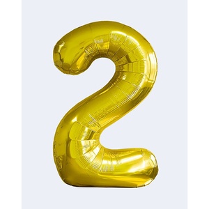 Lamina di lattice numero dorato N2 100cm globo partito palloncino per festa festa - Product Image 1