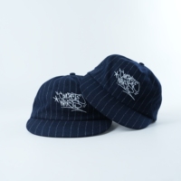 Gorro de Lana Personalizado de Alta Calidad con Logotipo Bordado en 2D para Hombre, Gorra de Lana Azul Marino con Cierre a Presión