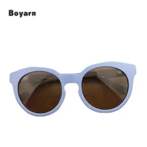 Boyarn Brown Round Classic Boys Girls Designer Shades And Cute Cartoon Bags Kids Bendable Sunglasses Uv400 Children's Glasses