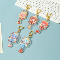 Porte-clés en acrylique personnalisé avec personnage de dessin animé, porte-clés en plastique mignon personnalisé