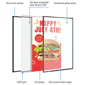 Ceres K-1001 Meilleure Vente Cadre Décoratif Rectangulaire en Verre Trempé Ultra-Mince A1 A2 A3 A4 pour Affiches Publicitaires Pliable Cinéma Maison - Product Image 5