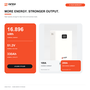 Batterie Lifepo4 51,2V 330Ah 16kWh à cycle profond pour stockage solaire |   Disque SSD à longue durée de vie |   10000 cycles |   Certifié CE/ - Product Image 2