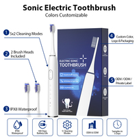 Brosse à dents électrique sonique, douce, étanche IPX7, type C, élimination puissante de la plaque dentaire, blanchiment des dents, 5 modes, autonomie de la batterie de 180 jours