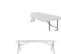 Table de meuble pliante rectangulaire multifonctionnelle blanche HDPE Table de camping pliable portable en plastique bon marché pour les fêtes