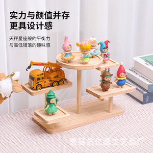 Multi Tiered Wooden Display Rack 5 Layers Freestanding Figurine Storage <b>Stand</b> Living Room Decoration <b>Shelf</b> - Product Image 1