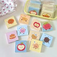 Blocs-notes autocollants carrés mignons Kawaii en forme de fruits de dessin animé pour la décoration de carnets d'étudiant et de bureau