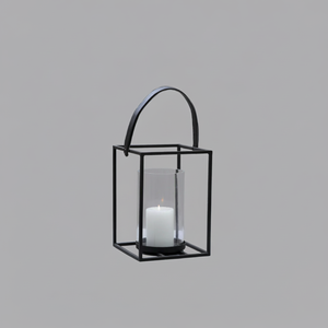 100% Qualité assurée Unique Classique Noir Couleur Forme Carrée Lanterne En Métal Bougeoirs pour La Décoration De La Maison Utilisation de l'Inde - Product Image 1
