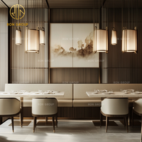 Design moderne Blanc carré Marbre Cuir Commercial Hôtel Café Table et Chaise Canapé Booth Sièges Ensemble de Meubles pour Restaurant