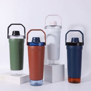 720ml 304 Stainless Steel Insulated Shaker Cup Large Capacity <b>Protein</b> Powder Shaker Fitness Portable Sports Water <b>Bottle</b> - Product Image 3