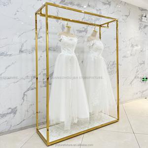 Espositore per Abiti in Acciaio Inossidabile Dorato Lucido di Qualità, Personalizzabile con Logo, per Negozi di <span class=keywords><strong>Abbigliamento</strong></span> Femminile - Product Image 6