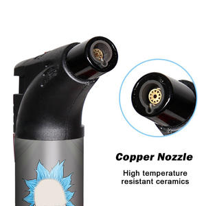 TECHNO Portable High Quality OEM ODM Custom Logo <b>Refillable</b> <b>Gas</b> Luxury Blue Flame Powerful Jet Slant Torch <b>Lighter</b> for Cigar - Product Image 5