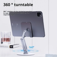Nuofan Support universel pivotant pour tablette/téléphone portable en aluminium 360, hauteur flexible et réglable pour une utilisation sur le bureau