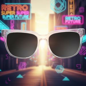 แว่นกันแดดย้อนยุคสไตล์ซูเปอร์ฟิวเจอร์สำหรับทุกเพศ กรอบคริสตัลเต็มกรอบ ป้องกันรังสียูวี 100% ป้องกันแสงแดด ขนาดผู้ใหญ่ เหมาะกับคนส่วนใหญ่ - Product Image 2