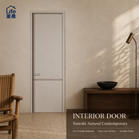 Porte intérieure en bois de haute qualité au design moderne, porte chambre en MDF sur mesure pour projets résidentiels et hôteliers