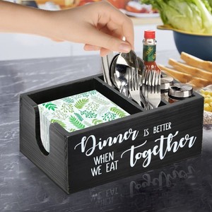 Boîte de rangement en bois de style américain, boîte à mouchoirs de bureau, pot à condiments, boîte de rangement rétro, boîte de rangement simple pour ingrédients de café - Product Image 2