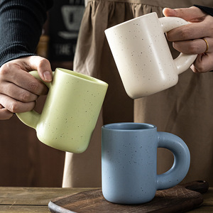 Cream Style Colorful <b>Ceramic</b> <b>Mug</b>, Aesthetic Couple Coffee Milk Cup High-value Water <b>Mug</b> for Home Girls Daily Use - Product Image 1