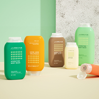 Botellas de Lujo Vacías Redondas de Plástico HDPE Marrón Mate para Loción, Limpiador Facial, Champú y Acondicionador con Tapa de Disco Abatible