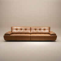 VONLIVA Canapé convertible en cuir pleine fleur de qualité supérieure en forme de L pour salon moderne et mobilier de villa