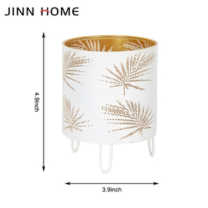 Hot-selling Embossed Gold &amp; <strong>White</strong> <strong>Candlestick</strong> Covers with Hollow-out Patterns - Home Decor - Product Image 2