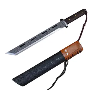 China Longquan Forged Multifunctional Cooking Knife High Carbon Stainless Steel Integrated Wooden Handle Outdoor Cutting Knife