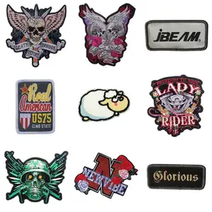 Custom Rechthoek Kleding Label Supplies Letters Geborduurde Voelde Stof Ijzer Op Patches