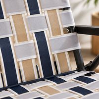 Silla de Jardín Moderna con Correa de Diseño Atractivo, Cintas Tejidas Brillantes y Asiento Plegable para Playa, Ideal para el Patio y el Ocio