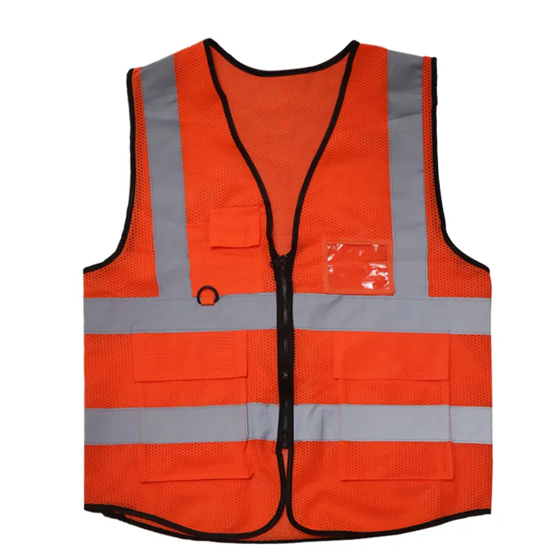 Hign Visibility Night Work Road Safety Reflective Clothing Vest With Double Pockets