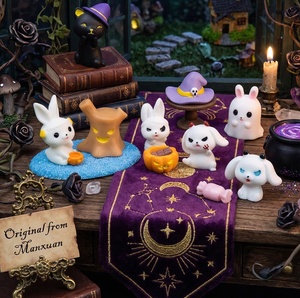 Accessoires en résine Whimsigoth Lapin d'Halloween Peints à la main 3D Ornements de jardin fantaisistes Charmants Décoration d'intérieur directement de l'usine - Product Image 1