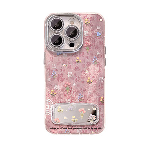 Coque de téléphone miroir à paillettes diamantées avec nœud pour iPhone 16 17 Pro Max 15 Pro 14 13 12, étui laser - Product Image 1