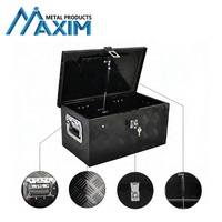 Boîte à outils en aluminium pour camion, 20"x12"x9.5", 5 barres de fixation - Coffre de rangement robuste verrouillable pour benne de pick-up