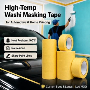 Vente en gros haute température 120 ℃   Ruban de masquage automobile résistant aux UV pendant 30 jours, ruban de peintre en papier crépon pour la peinture automobile - Product Image 4