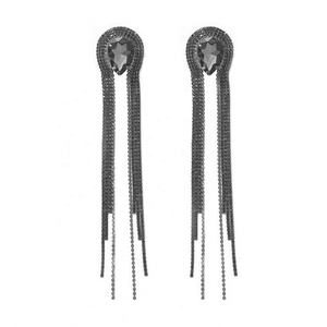 Pendientes Largos de Cristal con Baño de Oro y Pedrería, Estilo Europeo Americano, para Mujer, Ideales para Vestidos de Aniversario - Product Image 6
